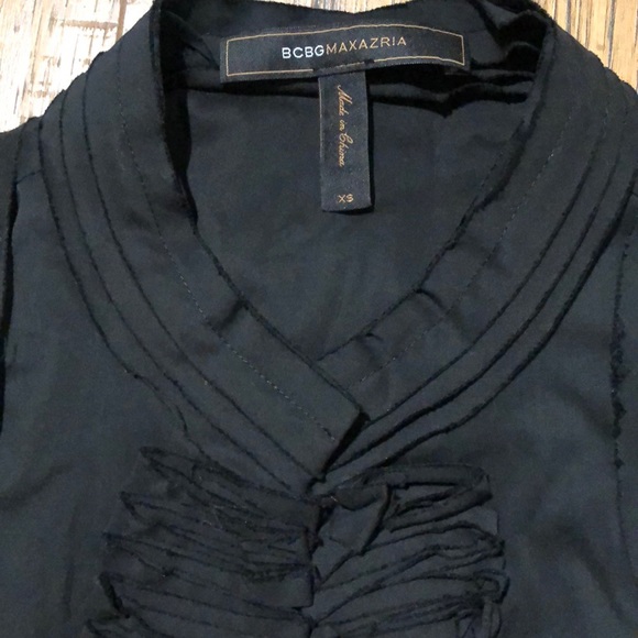 BCBGMaxAzria Tops - BCBG MaxAzria Poplin Ruffle Racerback Top